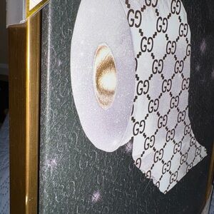 Gucci White and Gold Patterned Toilet Paper